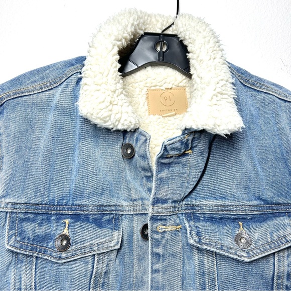 Cotton On Borg Shearling Heavy Denim Jacket - Picture 4 of 7